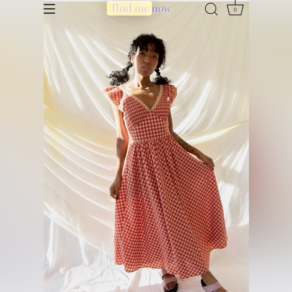 “Find me now the label” plaid red/yellow dress